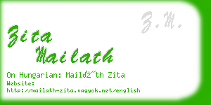 zita mailath business card